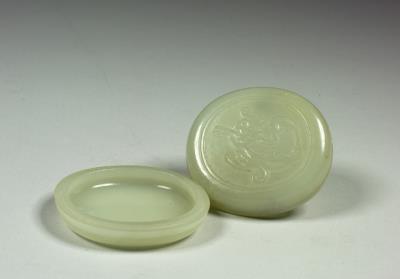 图片[3]-Jade round box carved with chi-dragon pattern, Qing dynasty (1644-1911)-China Archive